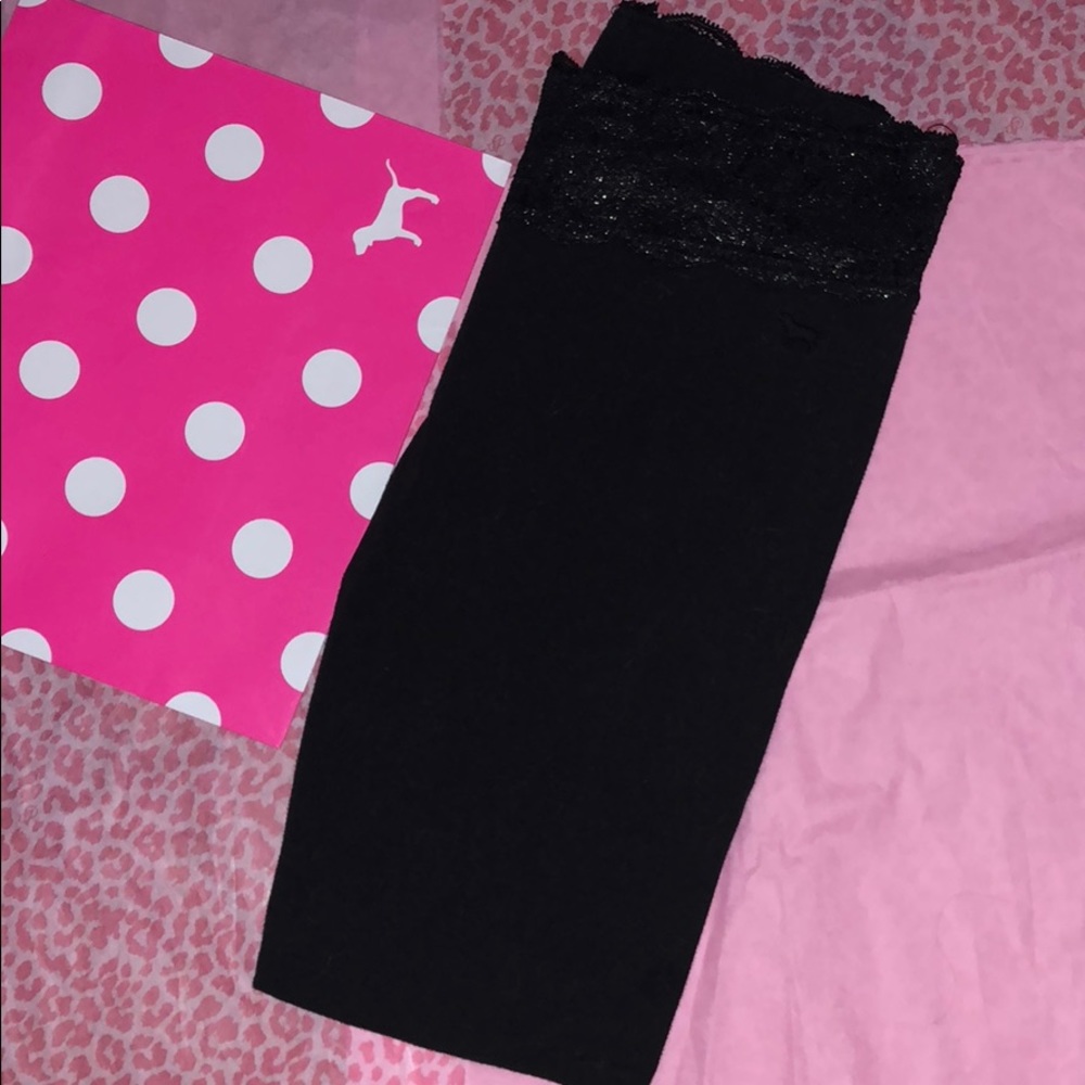 Vs pink lace waist yoga leggings small